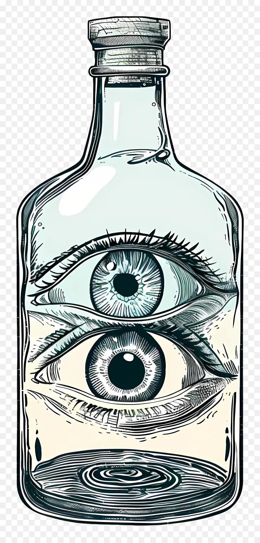 Ojos En Botella De Vidrio，Ojos En La Botella PNG