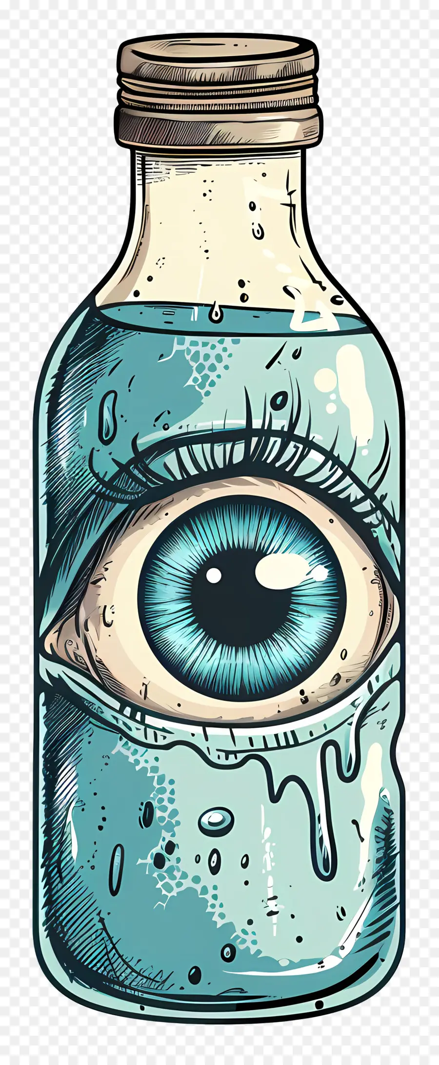 Ojos En Botella De Vidrio，Ojos En La Botella PNG