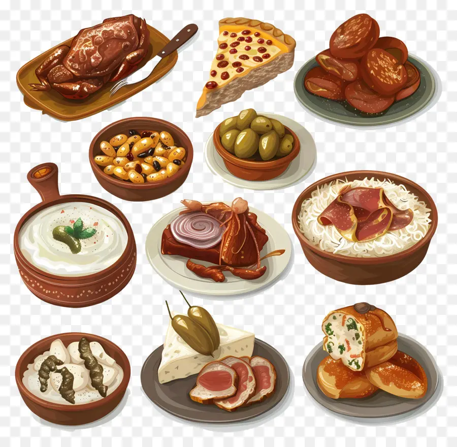 La Comida Española，Varios Platos PNG