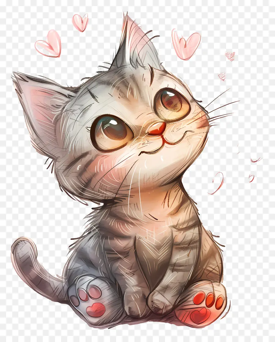 Gato De Dibujos Animados，Lindo Gatito PNG