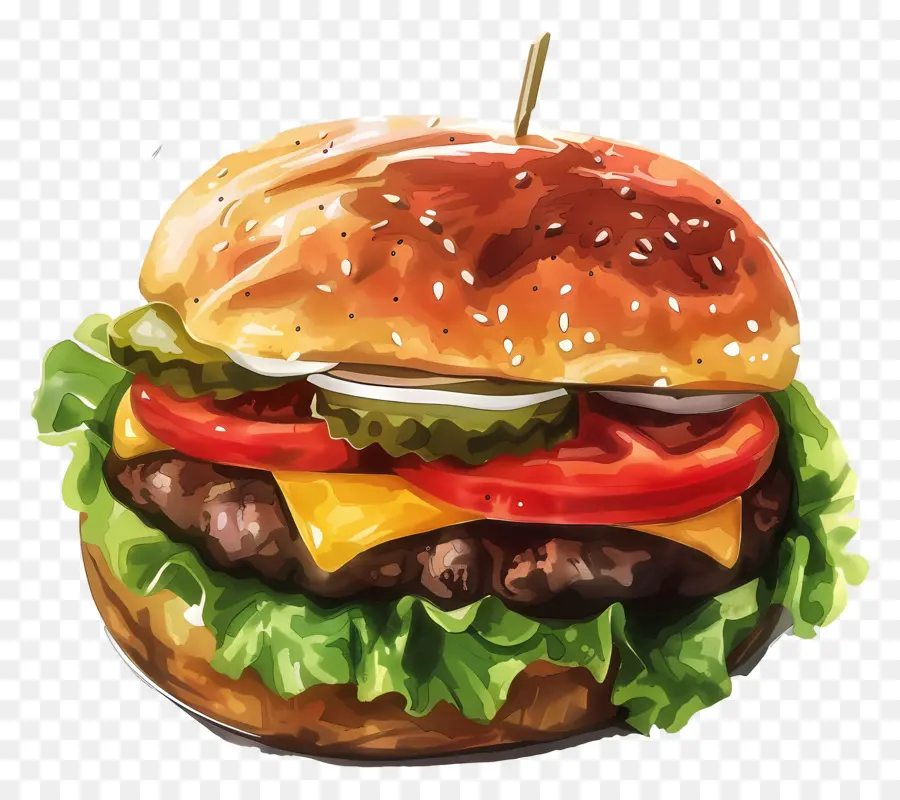 Burger，Hamburguesa Con Queso PNG