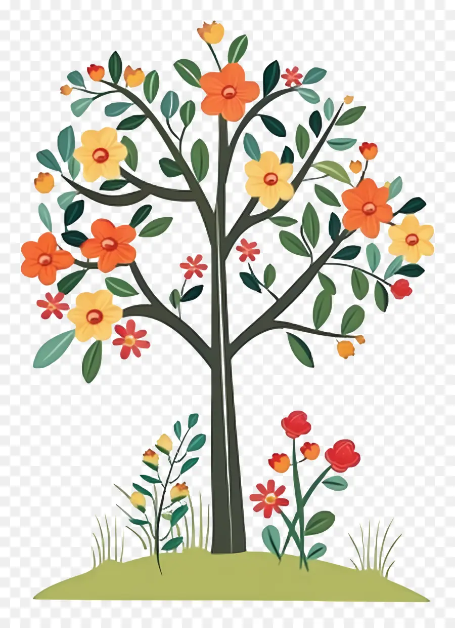 Dibujos Animados De árbol，Colorido árbol PNG