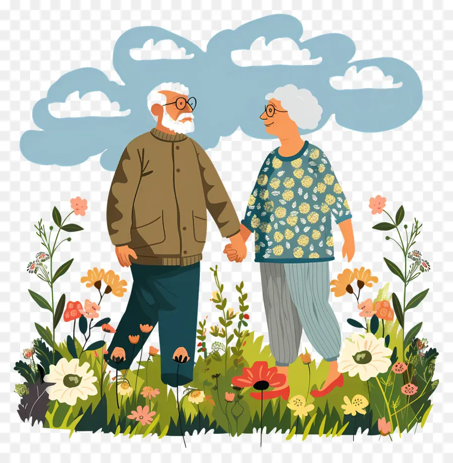 Pareja Caminando，Pareja De Ancianos Caminando PNG