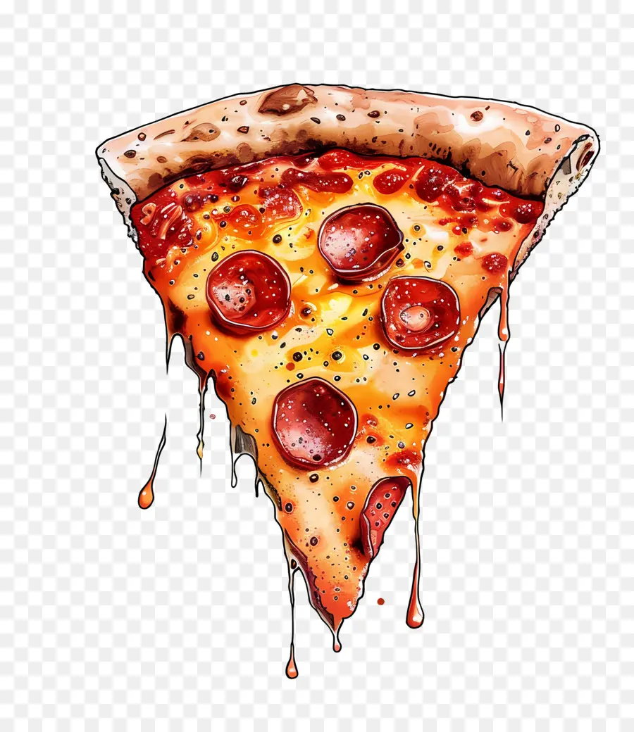 Rebanada De Pizza，Rebanada De Pizza De Pepperoni PNG