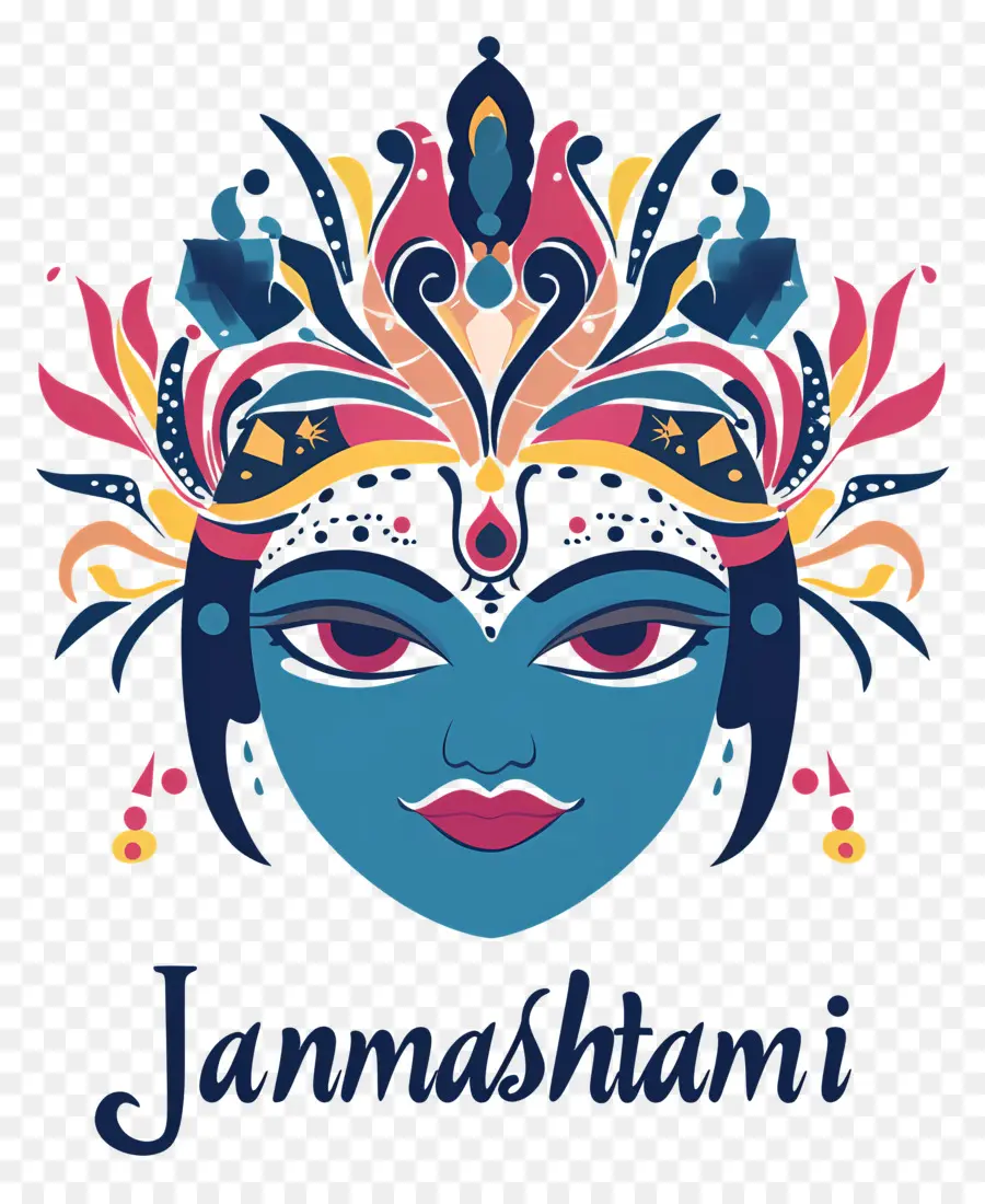 Janmashtami，Arte De La Cara De Janmashtami PNG