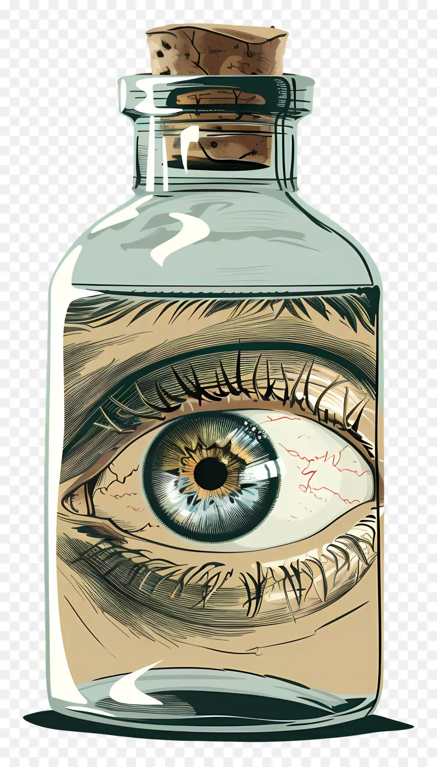 Ojos En Botella De Vidrio，Ojos En La Botella PNG