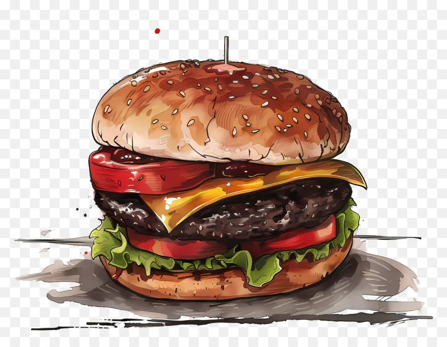 Burger，Hamburguesa Con Queso PNG