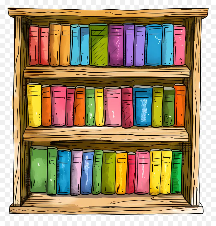 Estantería De Madera，Bookshelf PNG