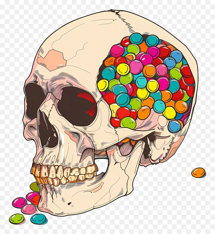 Bien，Calavera Con Dulces PNG