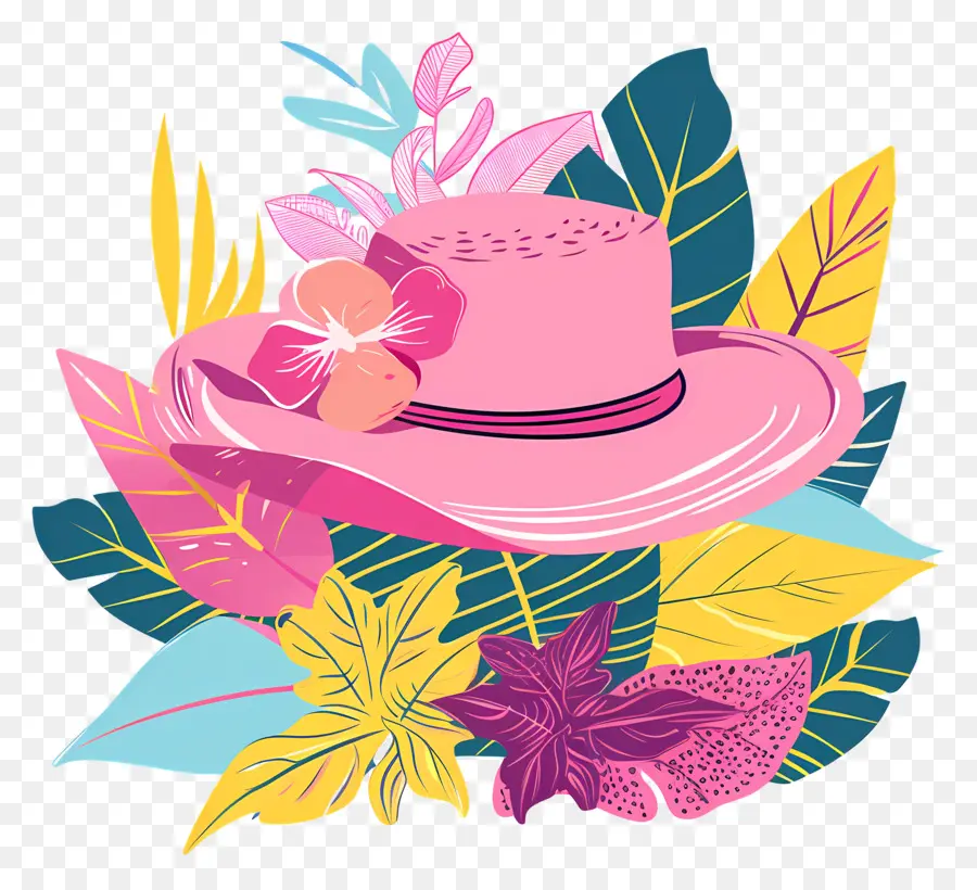 Sombrero De Verano，Sombrero Rosa PNG