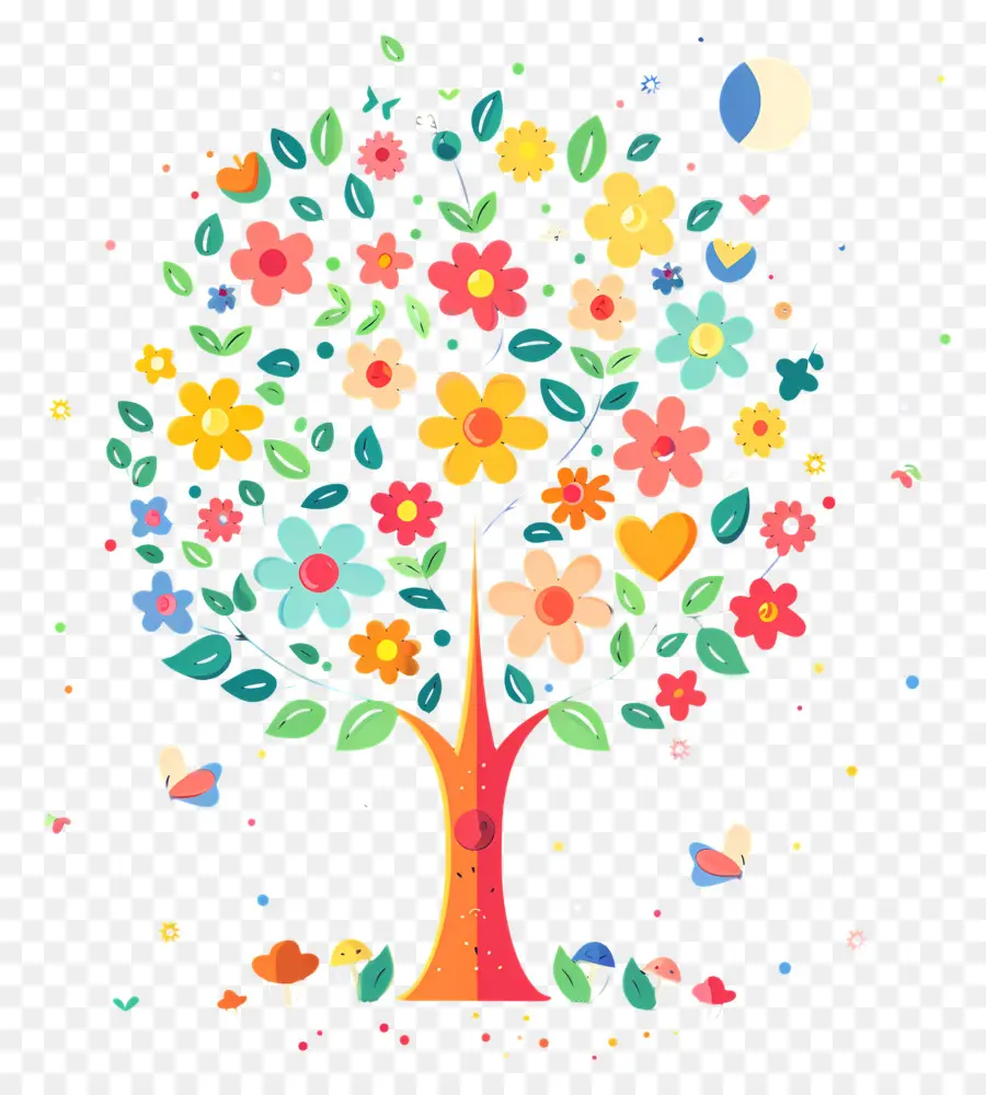 Dibujos Animados De árbol，Colorido árbol PNG