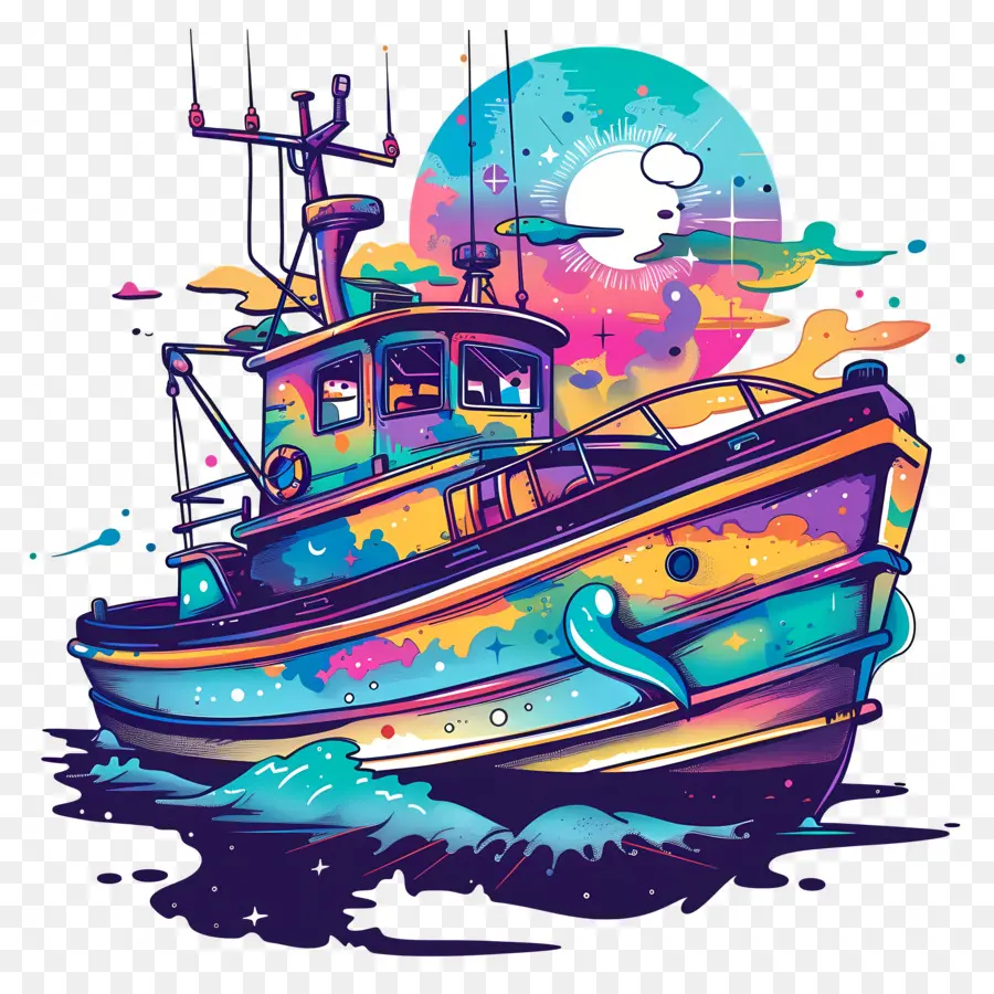 Barco，Bote Colorido PNG