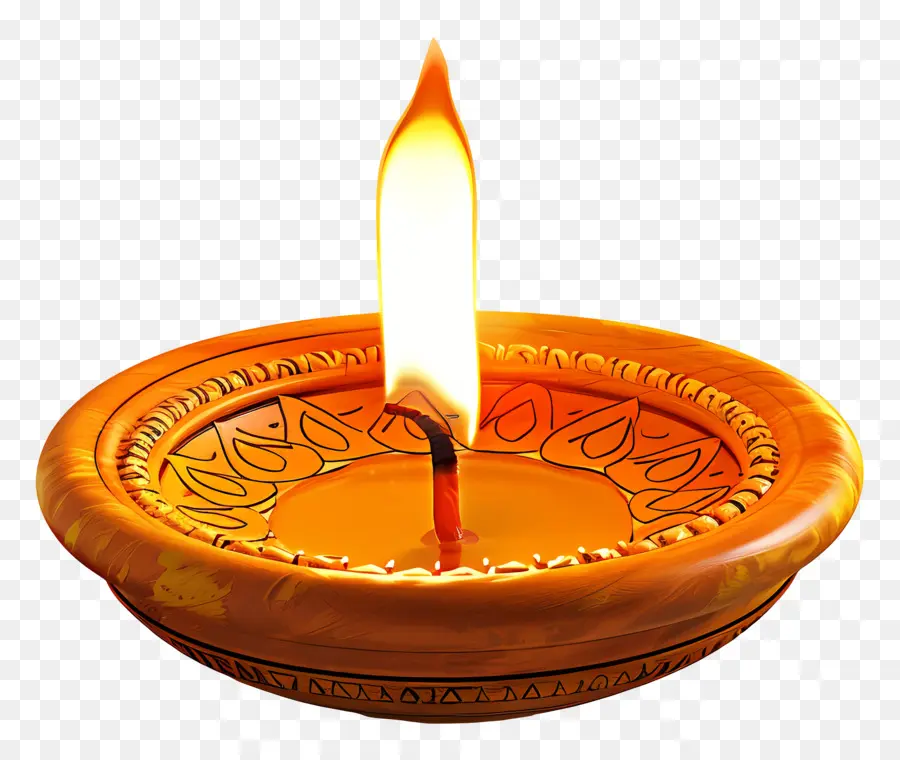 Lámpara De Diwali，Lámpara De Aceite Encendida PNG