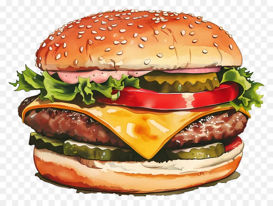 Hamburguesa，Hamburguesa Con Queso PNG