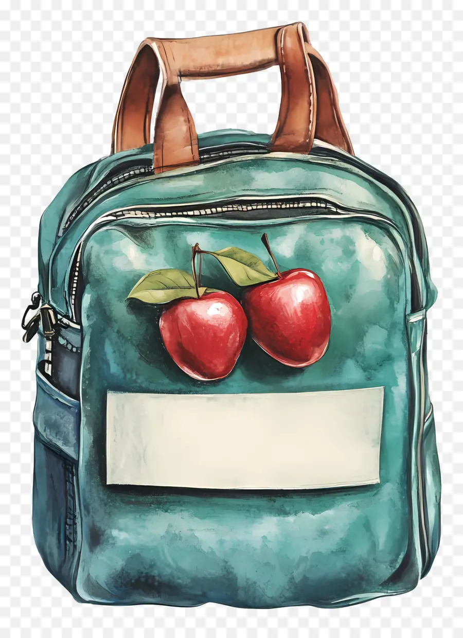 De Regreso A La Escuela，Mochila Con Manzanas PNG