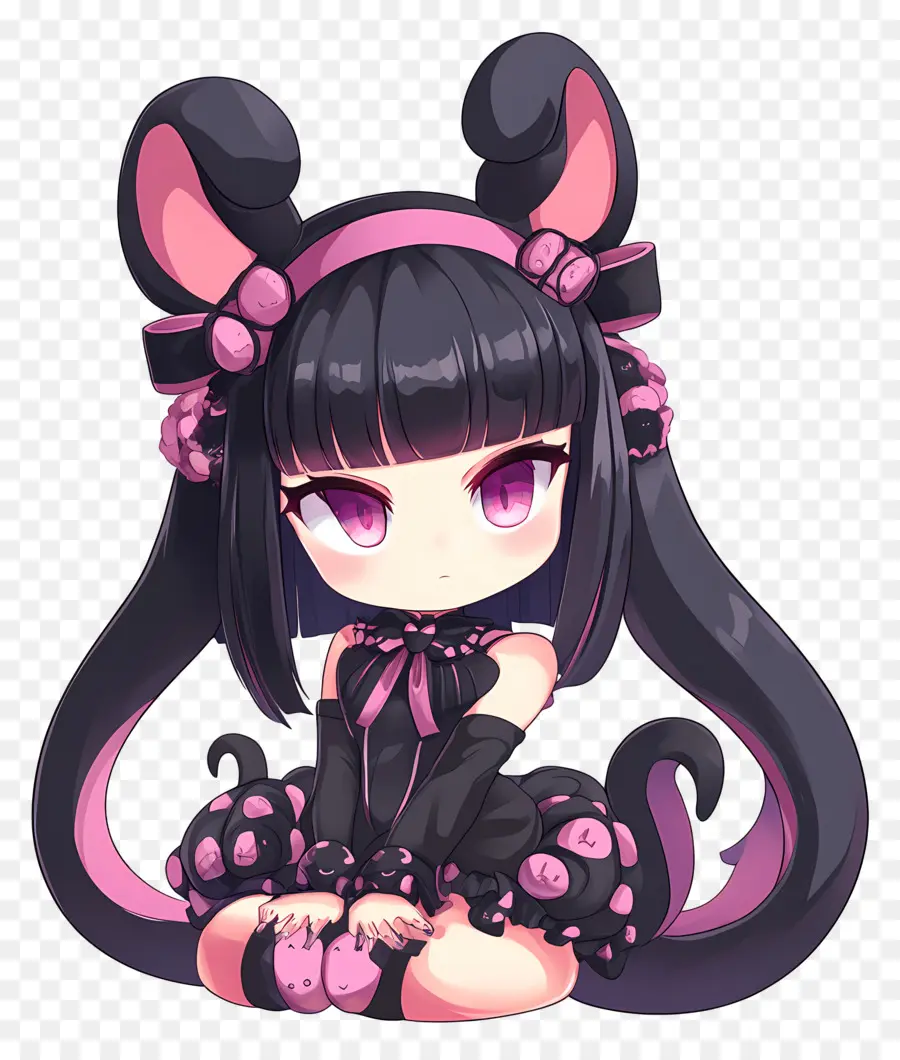 Kuromi，Anime Girl PNG