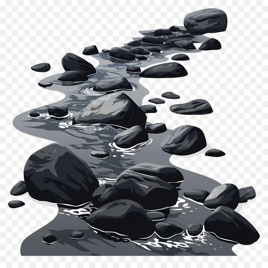 Río，Rocas Negras PNG