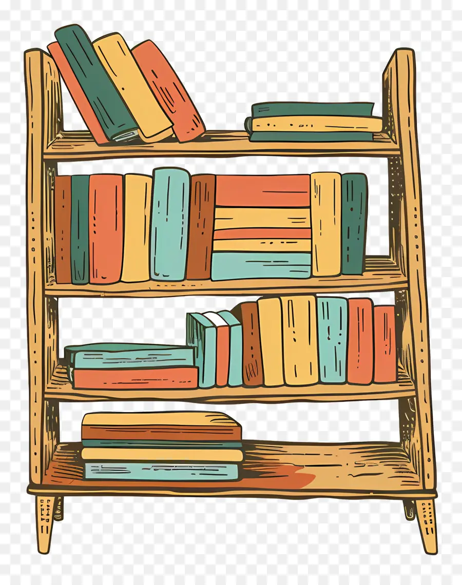 Estantería De Madera，Bookshelf PNG