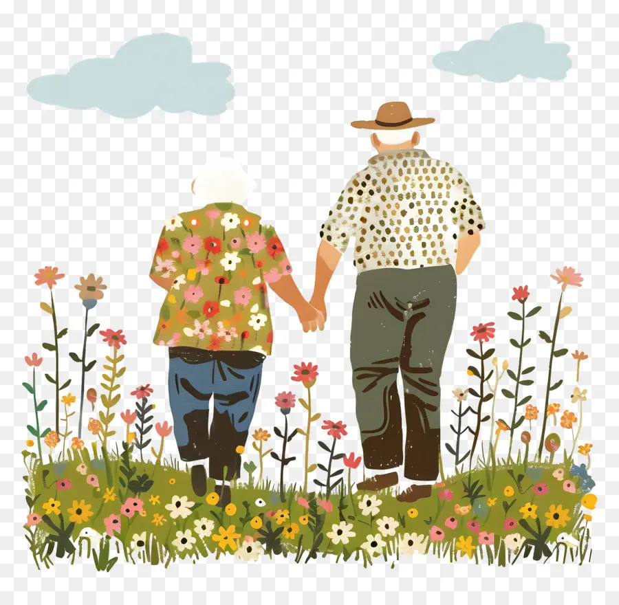 Pareja Caminando，Pareja De Ancianos PNG