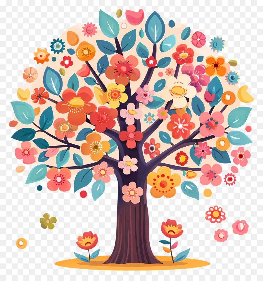 Dibujos Animados De árbol，Colorido árbol PNG