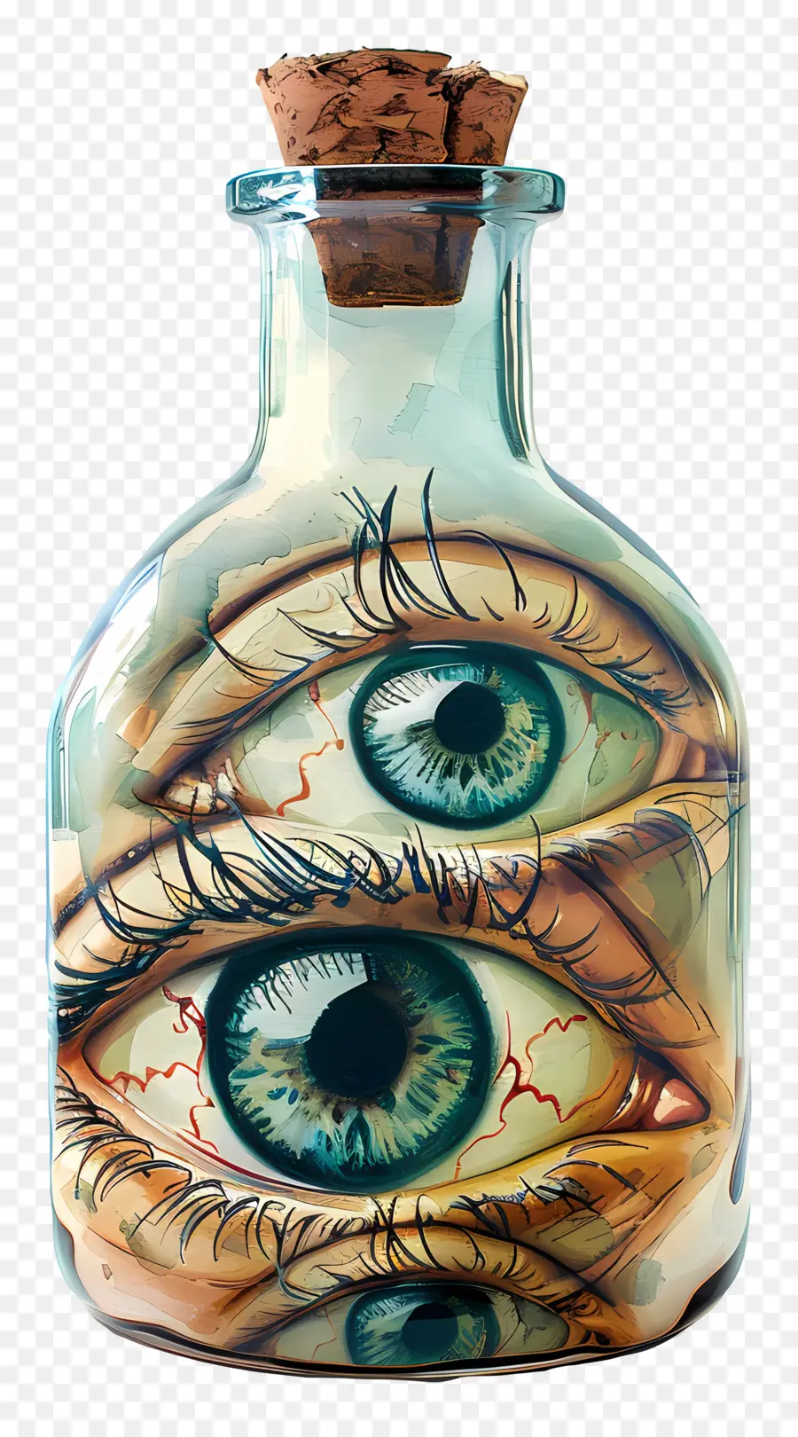 Ojos En Botella De Vidrio，Ojo En La Botella PNG