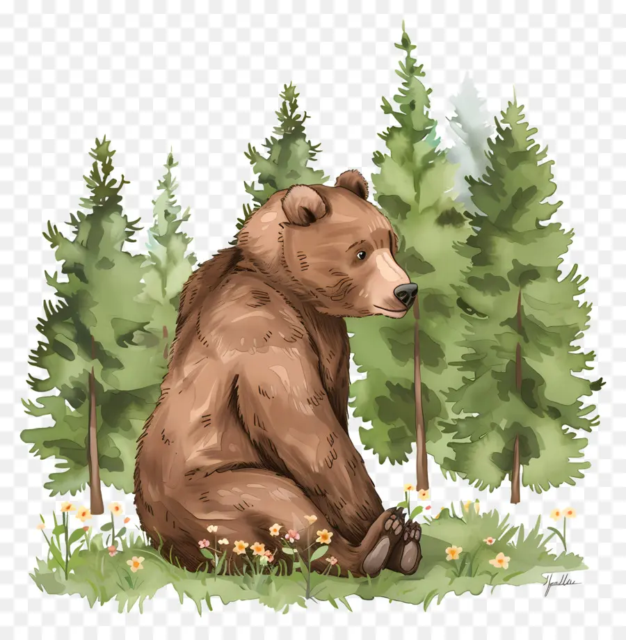 Oso En El Bosque，Oso Pardo PNG