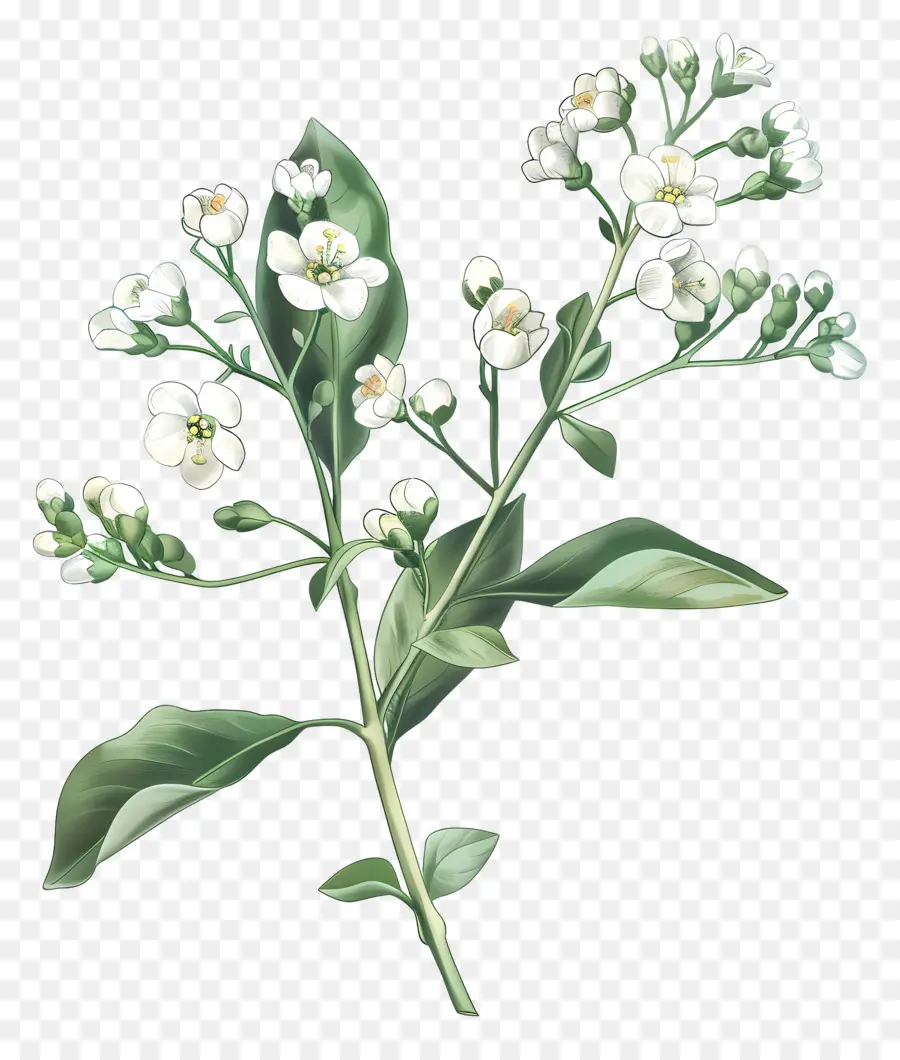 Alyssum Dulce，Flores Blancas PNG