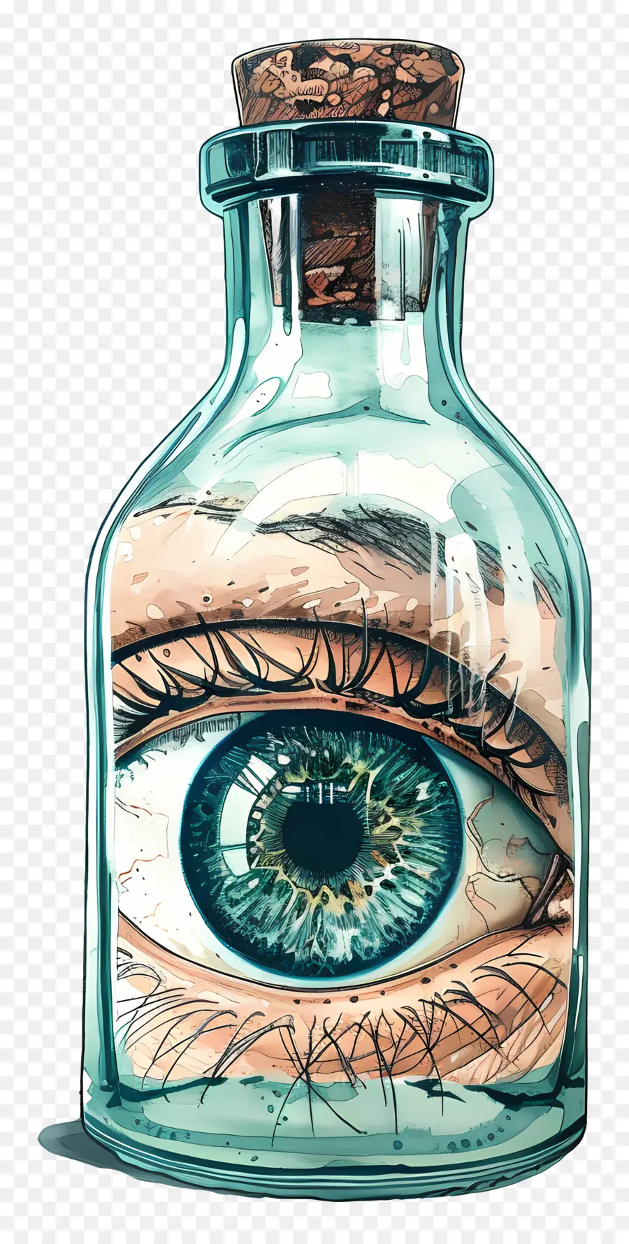 Ojos En Botella De Vidrio，Ojo En La Botella PNG