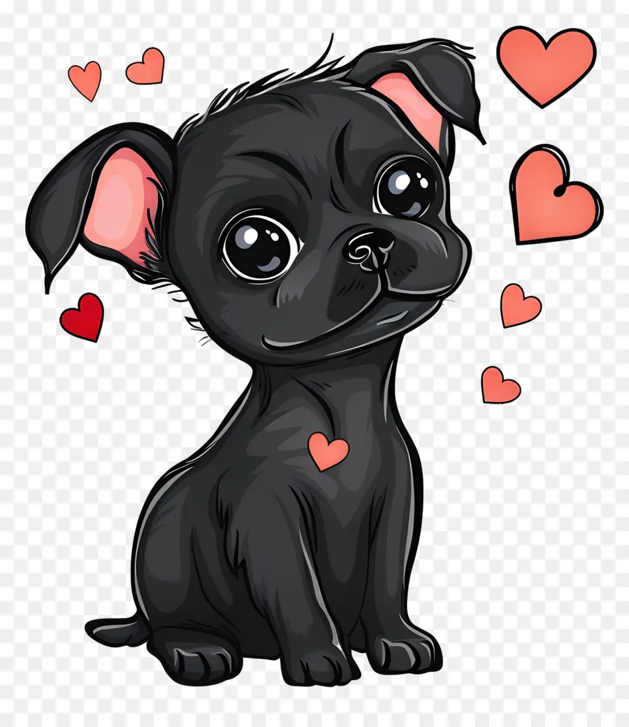 Perro De Dibujos Animados，Perrito Negro PNG