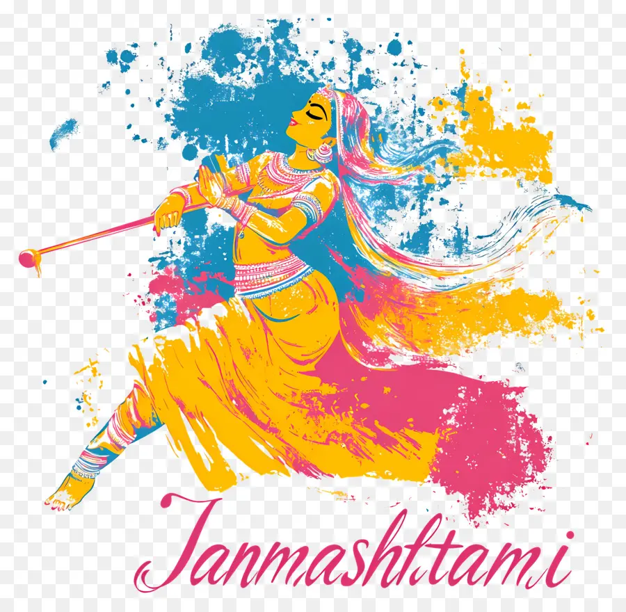 Janmashtami，Celebración Colorida De Janmashtami PNG