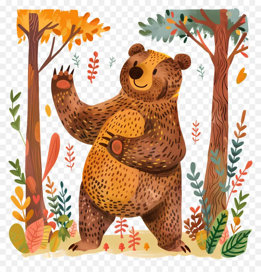 Oso En El Bosque，Cartoon Bear PNG