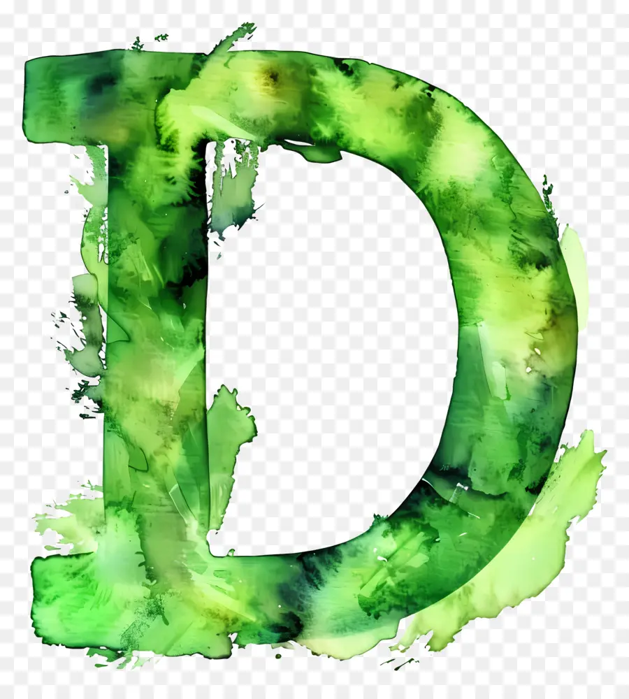 Letra D，Verde PNG