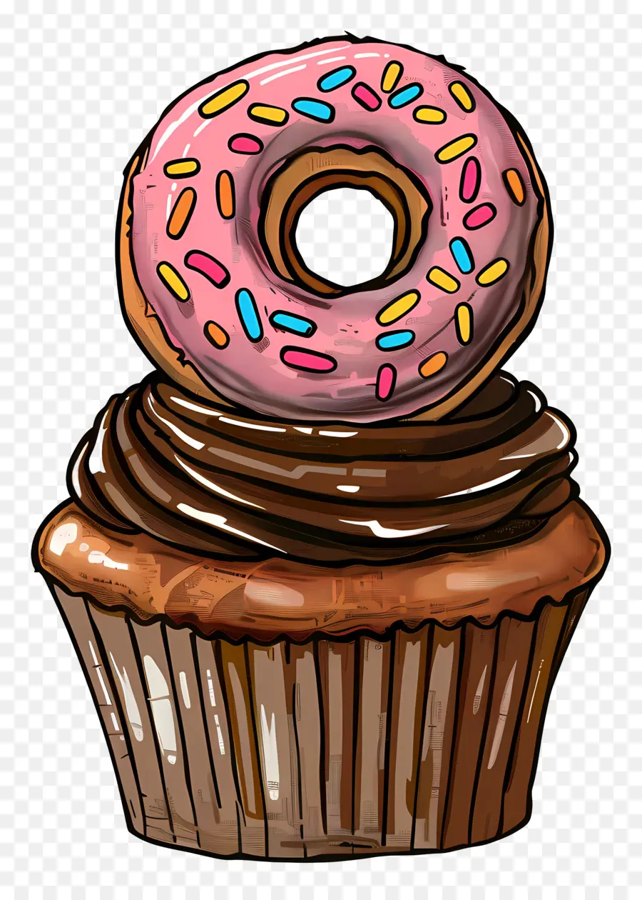 Magdalena De Chocolate，Magdalena Y Donut PNG