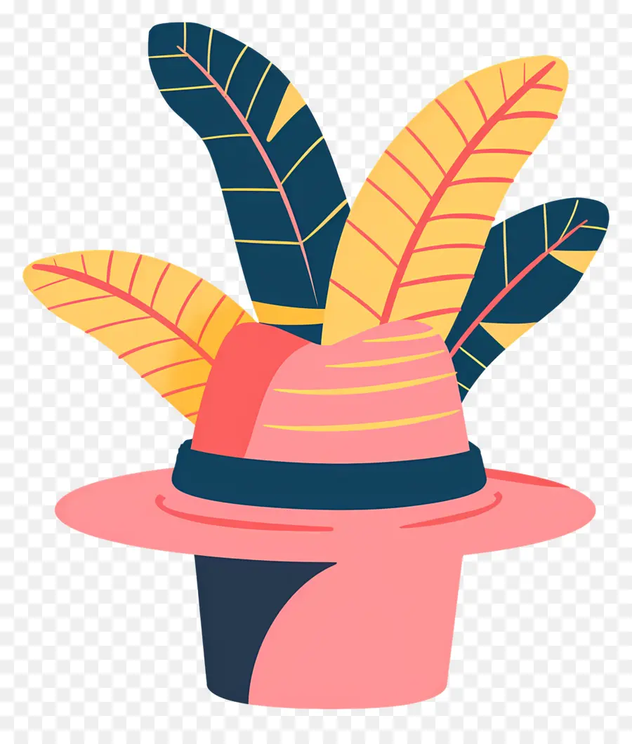 Sombrero De Verano，Sombrero Con Plumas PNG