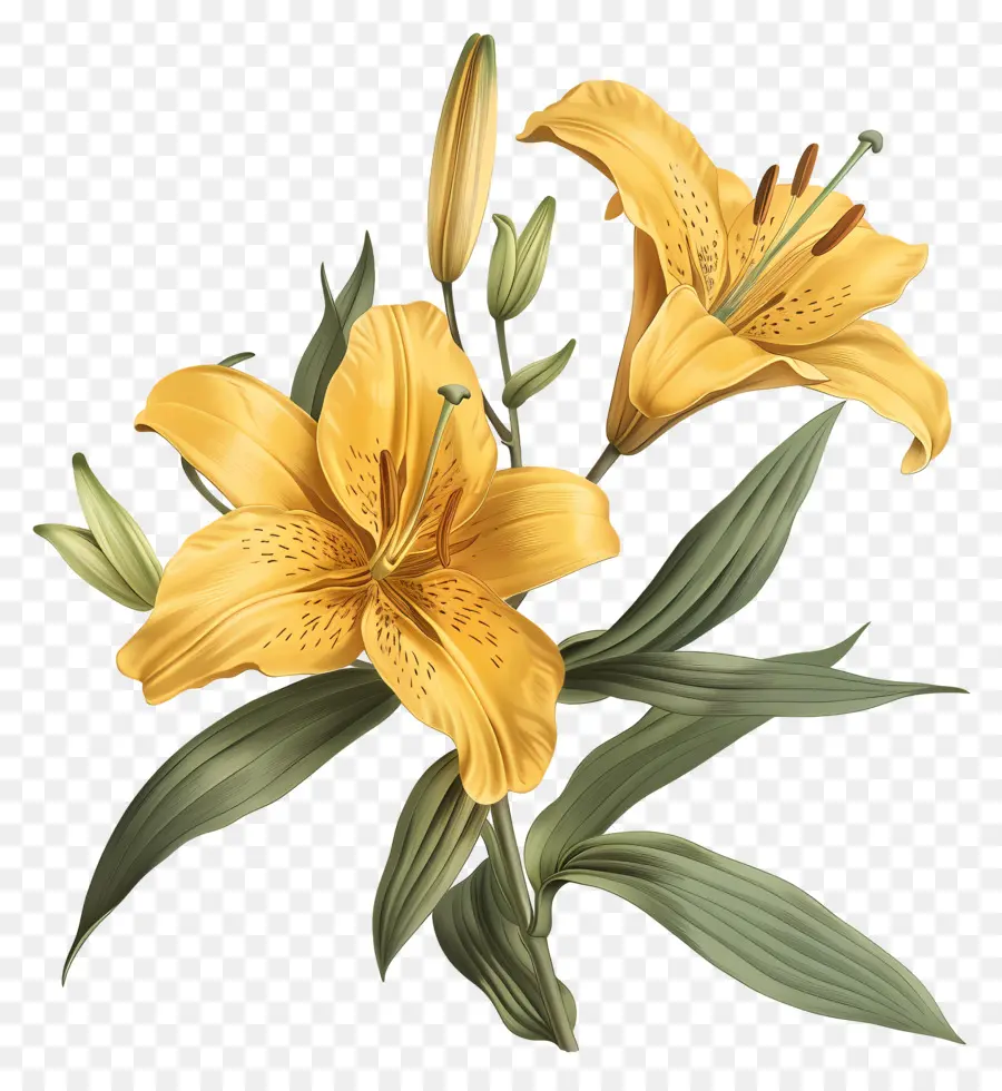 Lirio Amarillo，Naranja Lily PNG