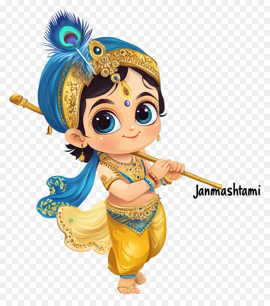 Janmashtami，Dibujos Animados Krishna PNG