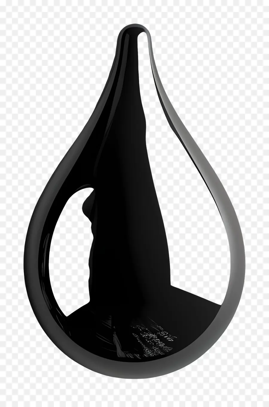 Gota，Escultura De Lágrima Negra PNG