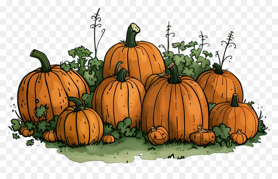 Pumpkin Patch，Calabazas En El Campo PNG