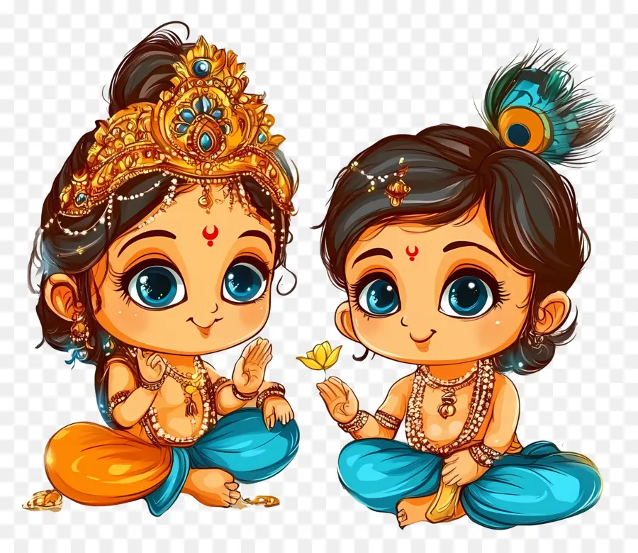 Janmashtami，Lindos Personajes De Krishna PNG