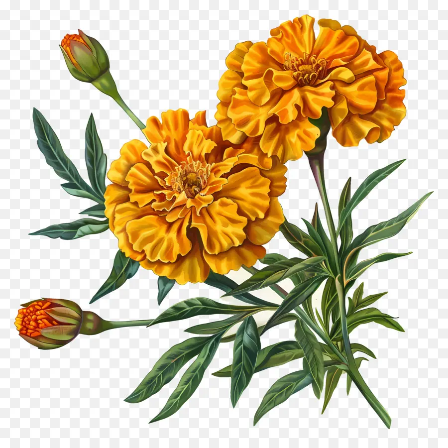 Flores De Caléndula，Flores De Calénga De Naranja PNG