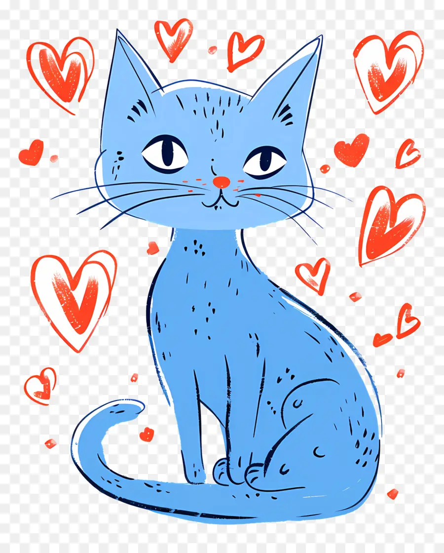 Gato De Dibujos Animados，Gato Azul PNG