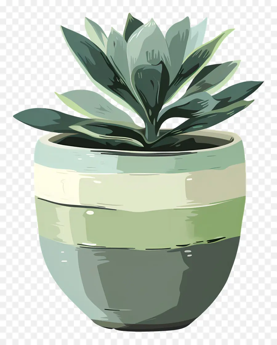 Lata De Planta，Planta Verde Y Amarilla PNG