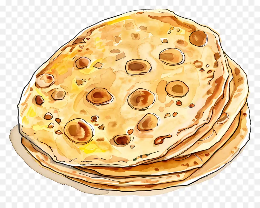 Aloo Paratha，Pan Plano PNG