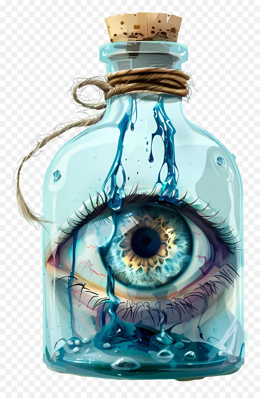 Ojos En Botella De Vidrio，Ojo En La Botella PNG