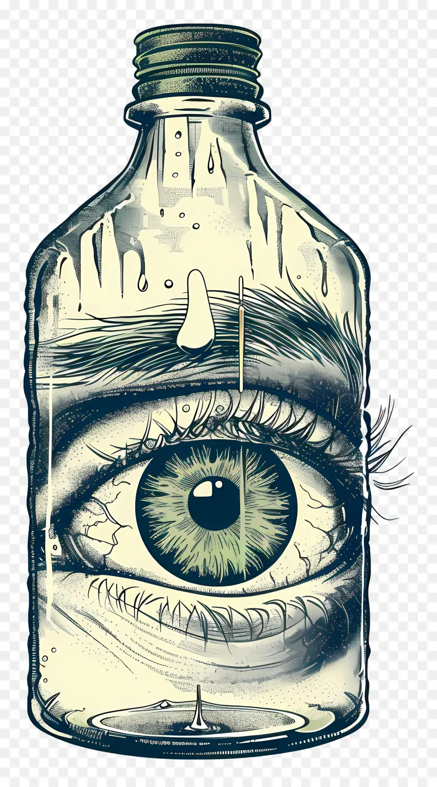 Ojos En Botella De Vidrio，Ojos En Botella PNG