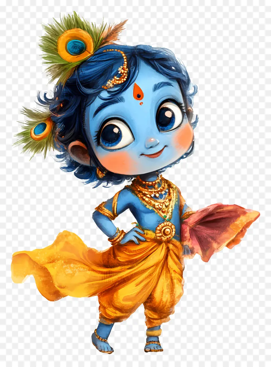 Janmashtami，Carácter Azul PNG