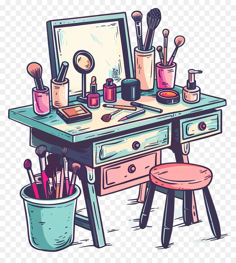 Escritorio De Maquillaje，Tocador De Maquillaje PNG