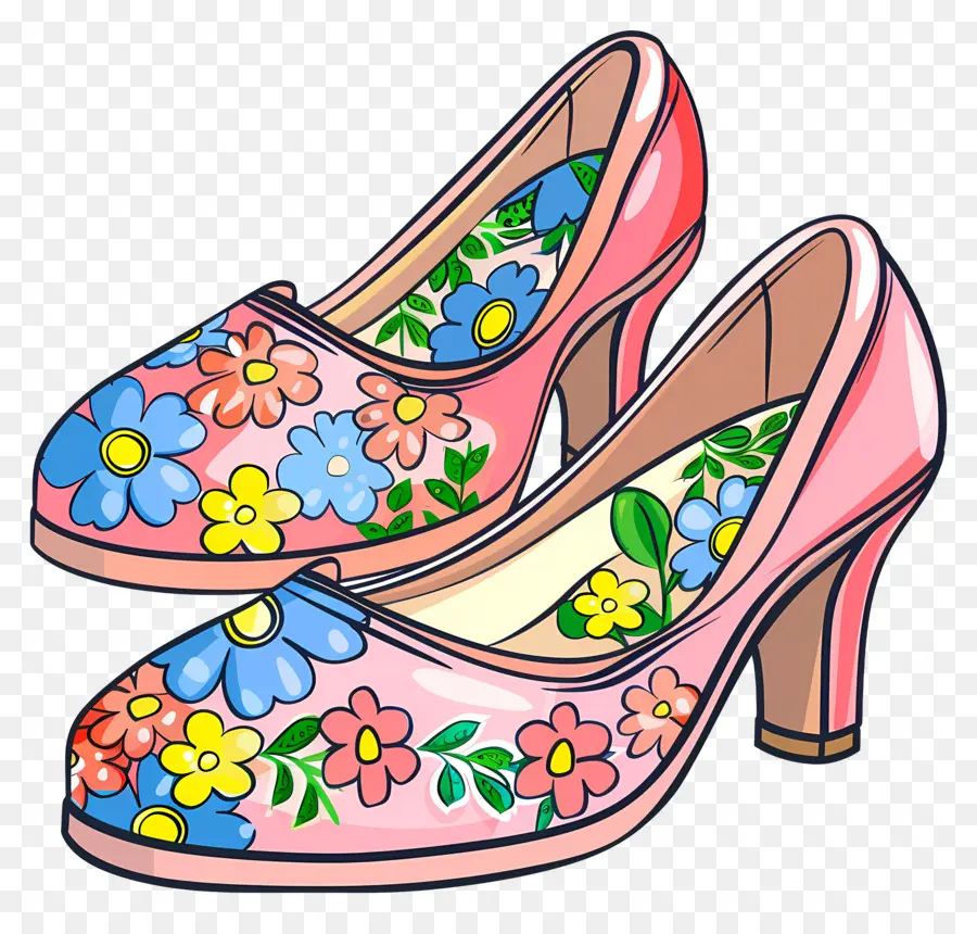 Zapatos Lindos，Zapatos Florales PNG