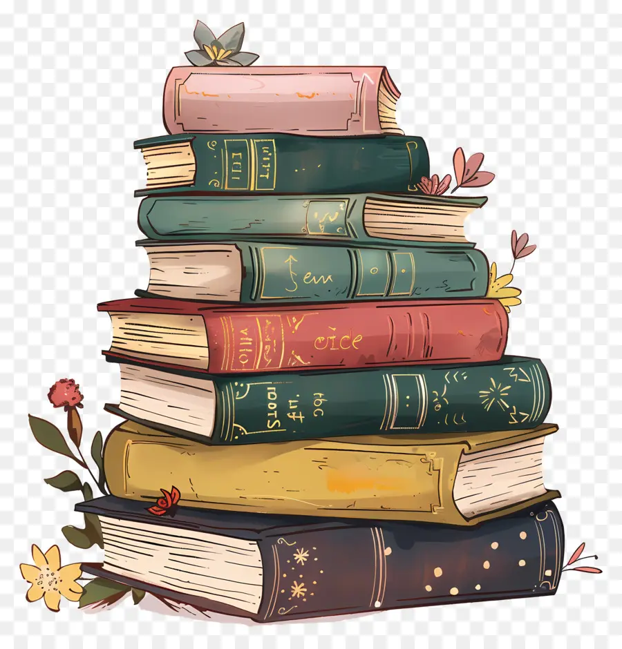 Pila De Libros，Libros Coloridos PNG