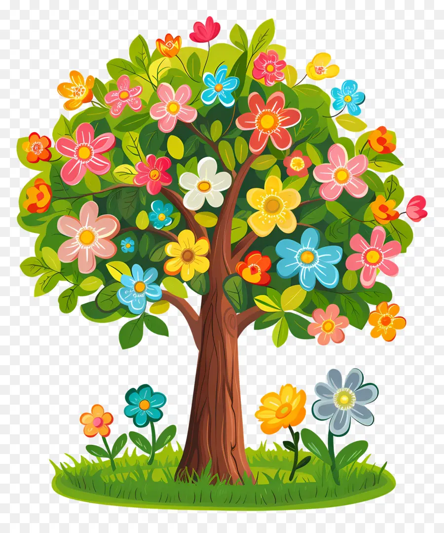 Dibujos Animados De árbol，Colorido árbol PNG